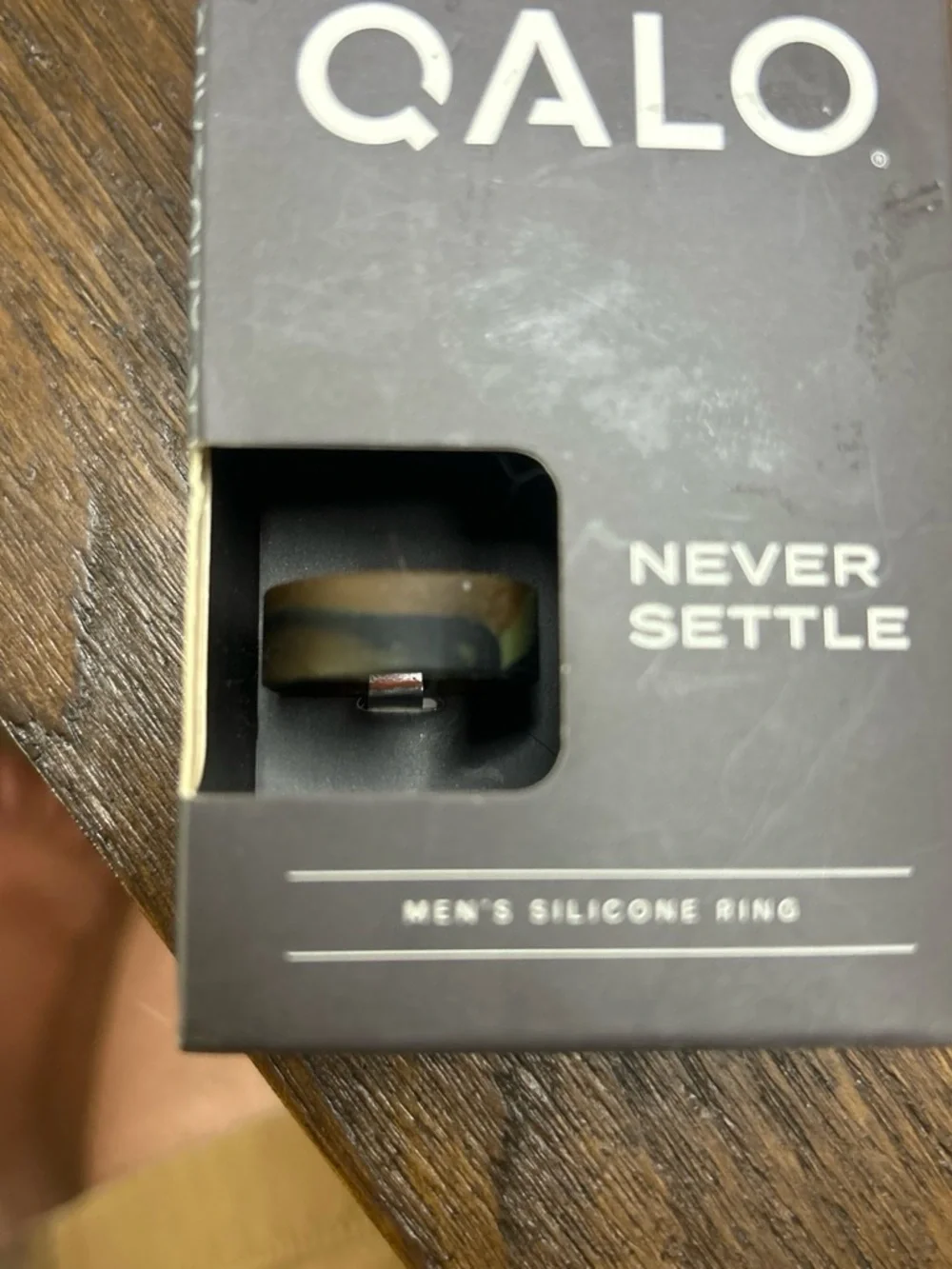 QALO Men's Silicone Ring — Black/Gray Size 9